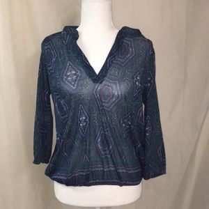 The Limited purple and blue patterned blouse